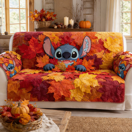 Hello Fall - Personalized Ohana Quilted Sofa/Couch Cover