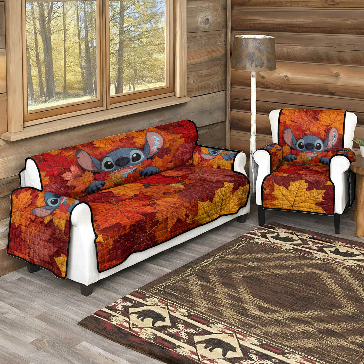 Hello Fall - Personalized Ohana Quilted Sofa/Couch Cover