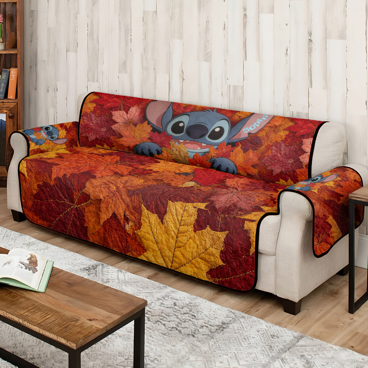 Hello Fall - Personalized Ohana Quilted Sofa/Couch Cover