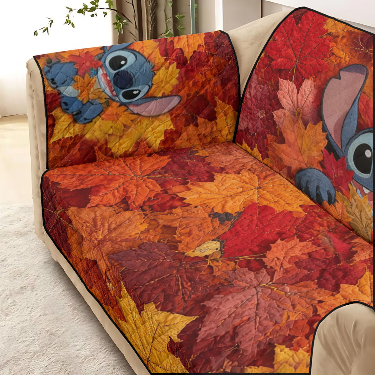 Hello Fall - Personalized Ohana Quilted Sofa/Couch Cover