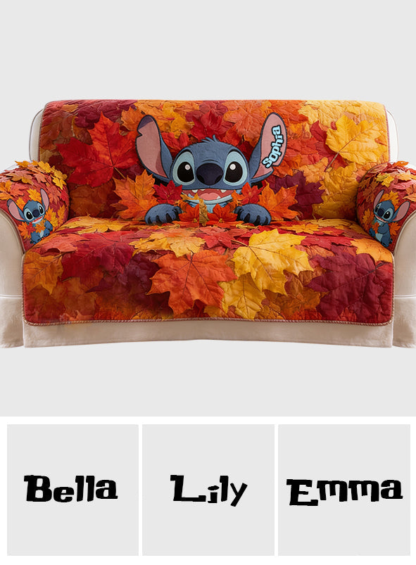 Hello Fall - Personalized Ohana Quilted Sofa/Couch Cover