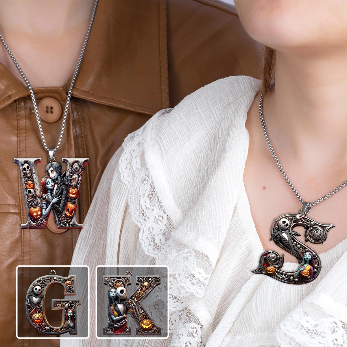 Till Death Do Us Part - Personalized Nightmare Custom Shaped Pendant Necklace