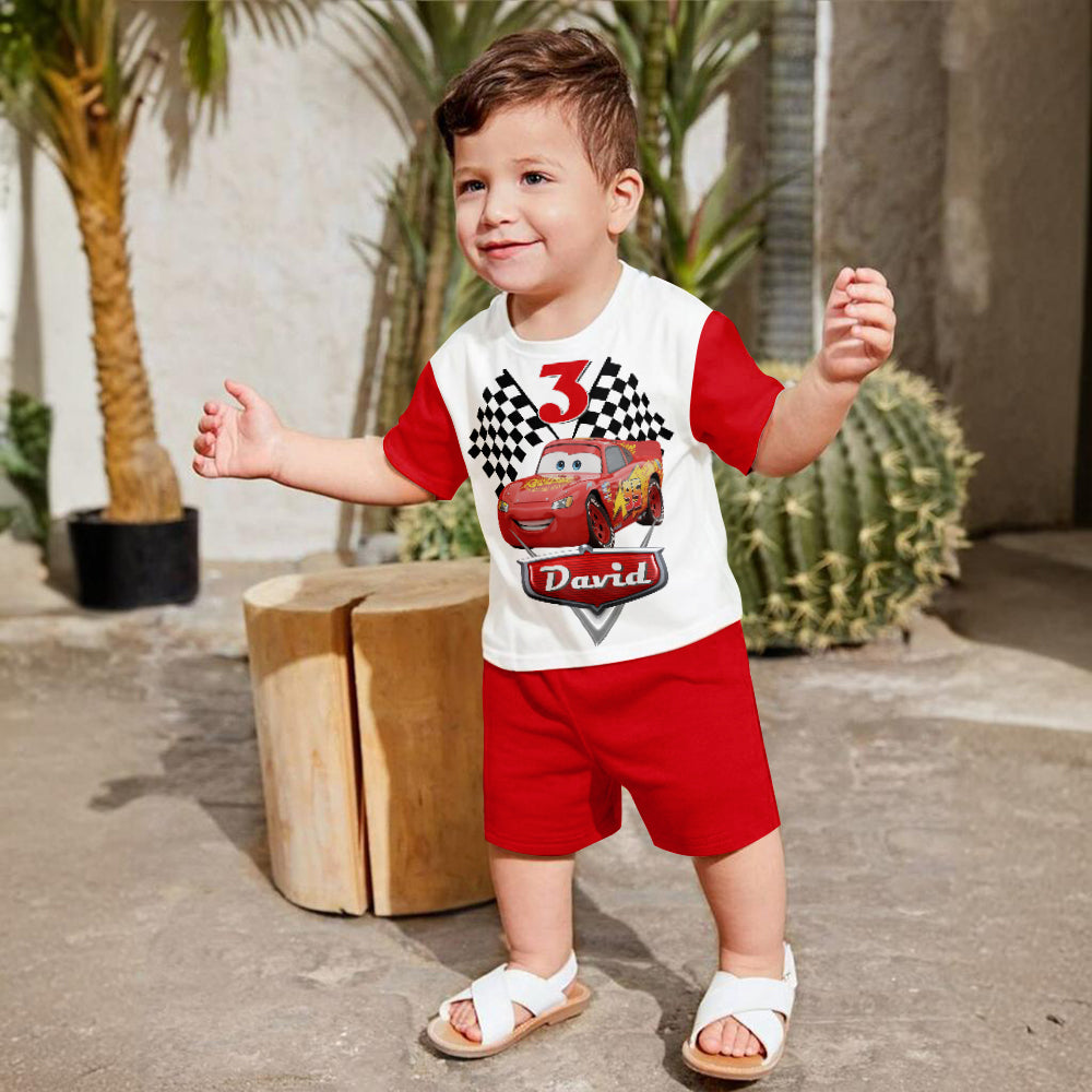 Racing Car - Personalized Cars Kid T-shirt & Shorts