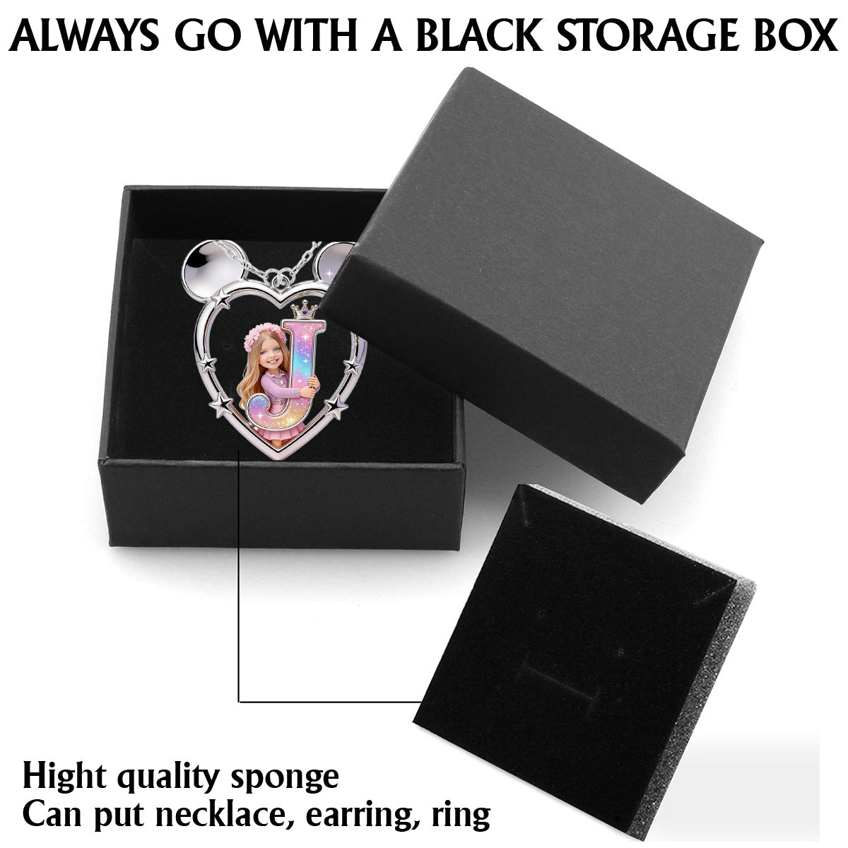 Alphabet Necklace for Kids, Magical Cartoon - Personalized Mouse Shaped Metal Pendant Necklace