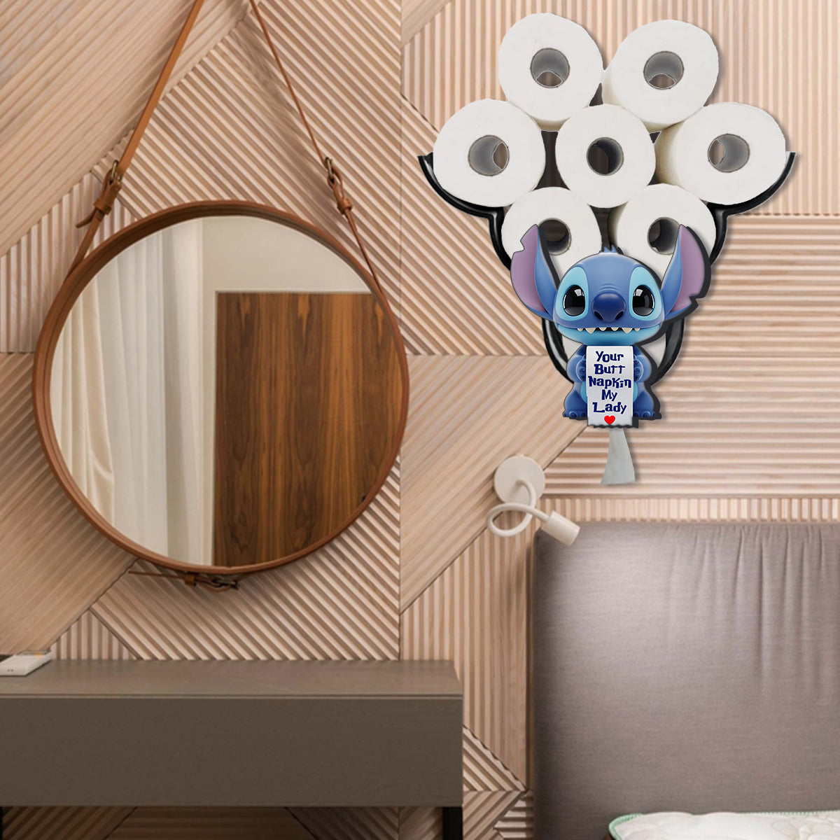 Your Napkin My Lord, Funny Blue Monster - Personalized Ohana Toilet Paper Holder Rack