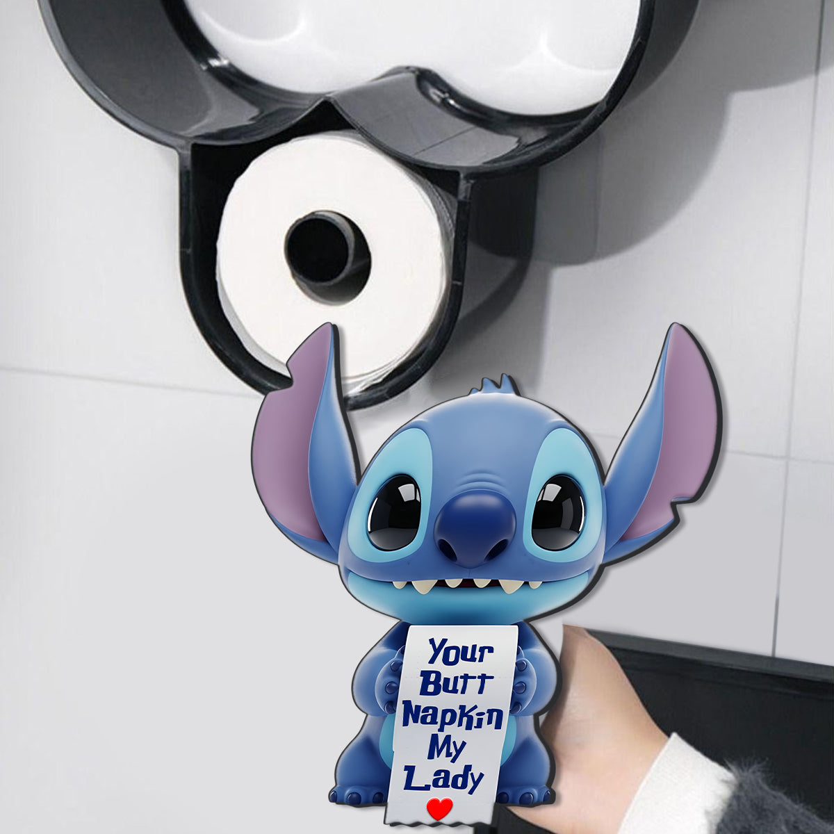 Your Napkin My Lord, Funny Blue Monster - Personalized Ohana Toilet Paper Holder Rack