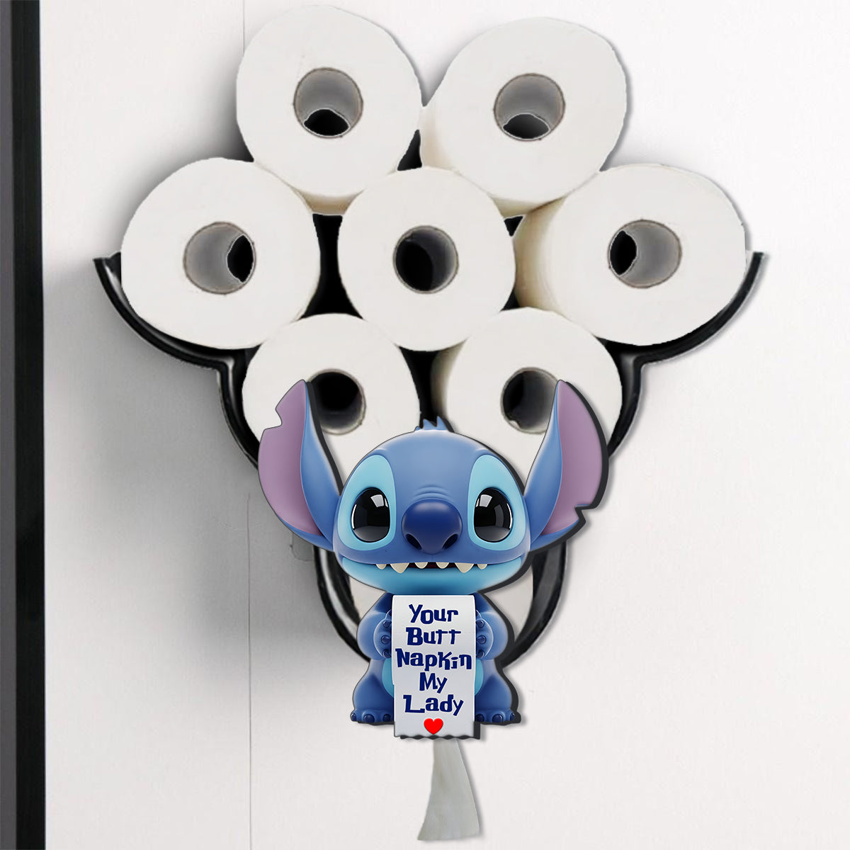 Your Napkin My Lord, Funny Blue Monster - Personalized Ohana Toilet Paper Holder Rack