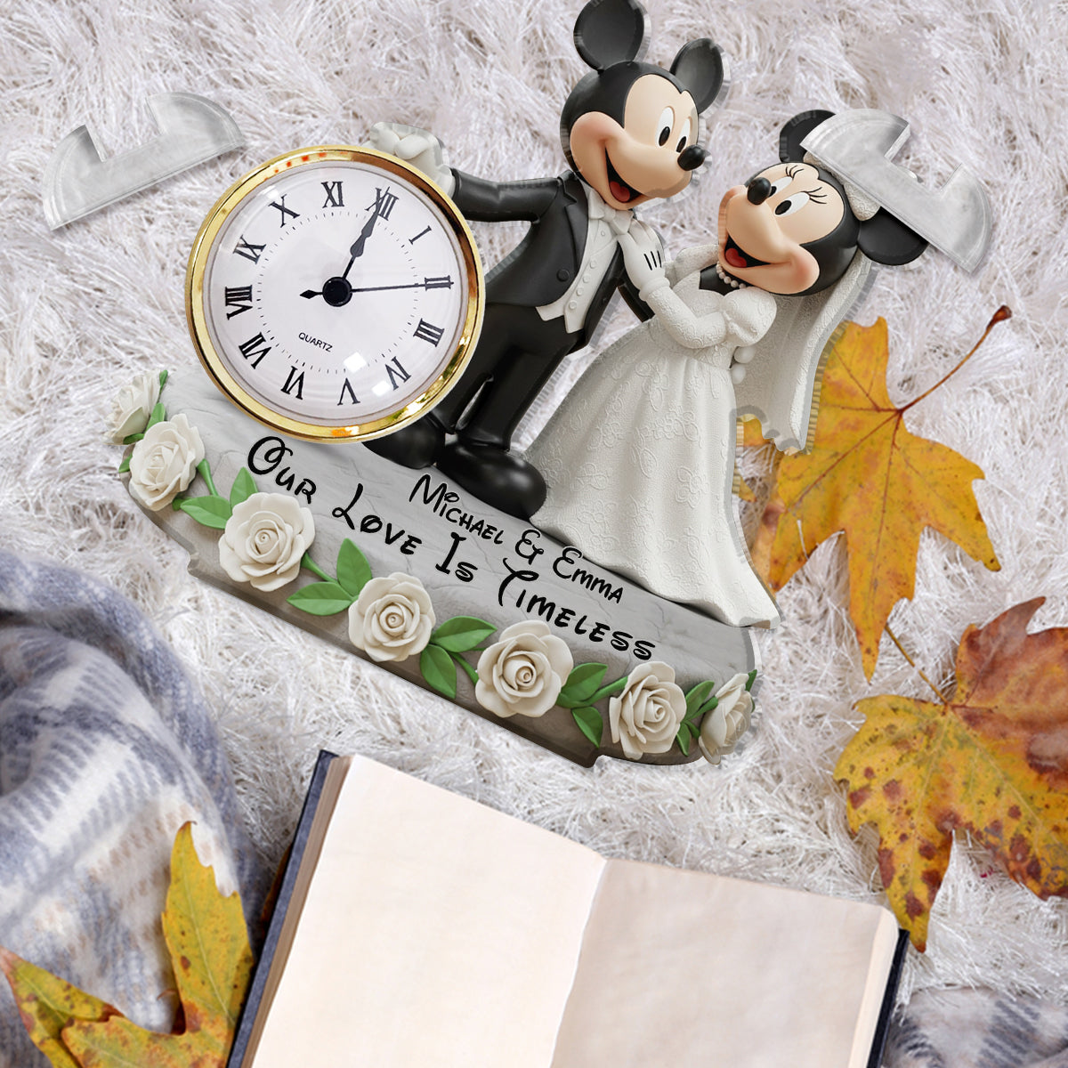 Our Love Is Timeless - Personalized Mouse Acrylic Clock Plaque