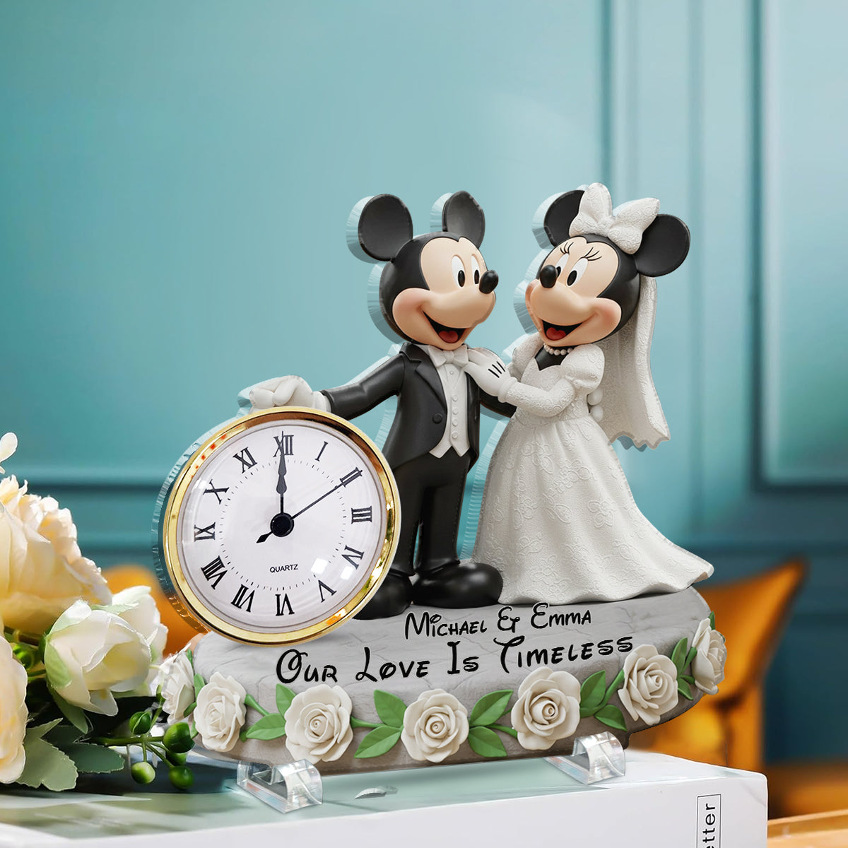 Our Love Is Timeless - Personalized Mouse Acrylic Clock Plaque