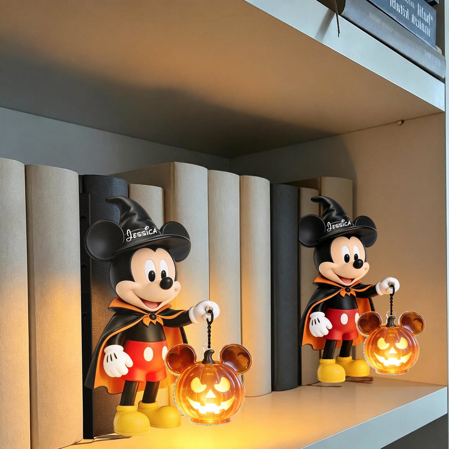 Spooky Night - Personalized Mouse Bookshelf Lamp