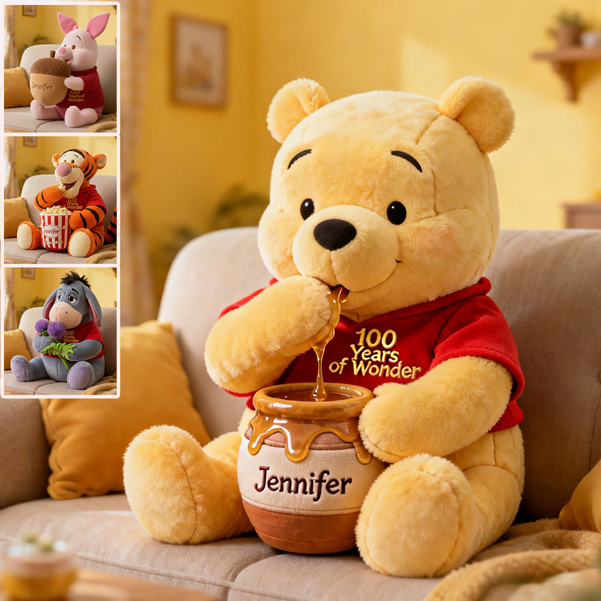 100 Years Of Wonder - Personalized Mouse Faux Fur Shaped Pillow