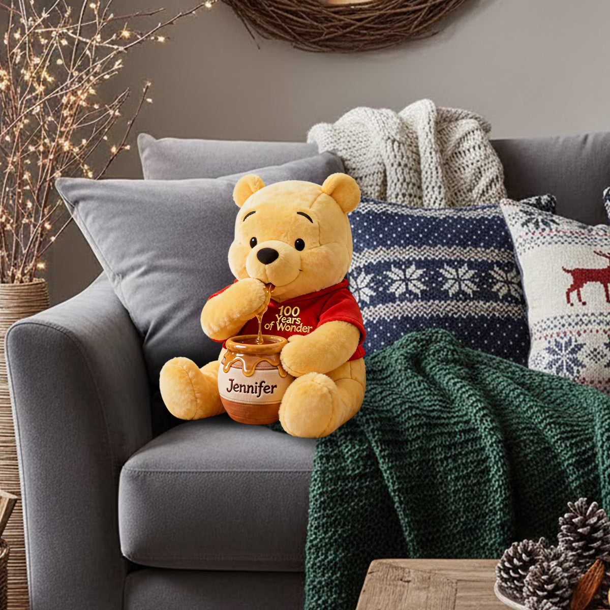 100 Years Of Wonder - Personalized Mouse Faux Fur Shaped Pillow