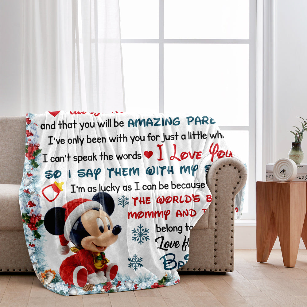 Hi Mommy And Daddy - Personalized Mouse Blanket