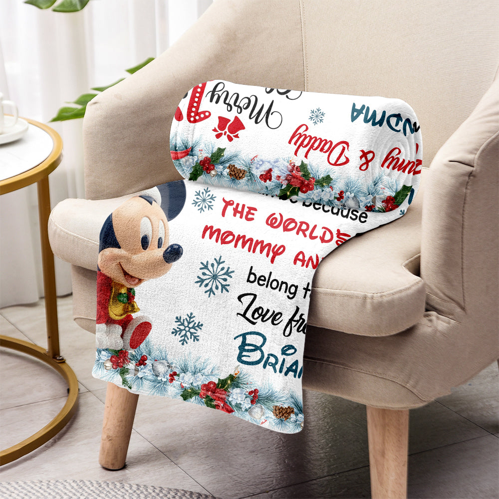 Hi Mommy And Daddy - Personalized Mouse Blanket