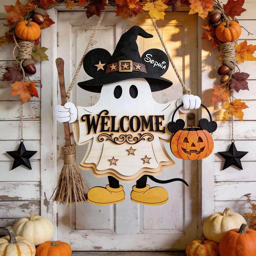 Halloween Is Coming - Personalized Mouse Custom Shaped Wood Sign