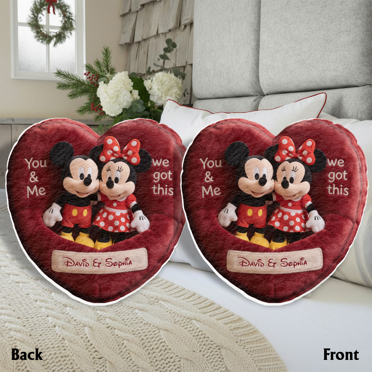 You & Me We Got This - Personalized Mouse Faux Fur Shaped Pillow