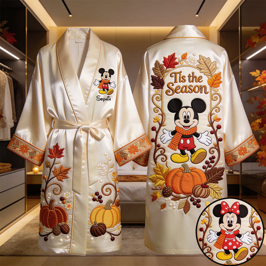 Til The Season - Personalized Mouse Satin Robe