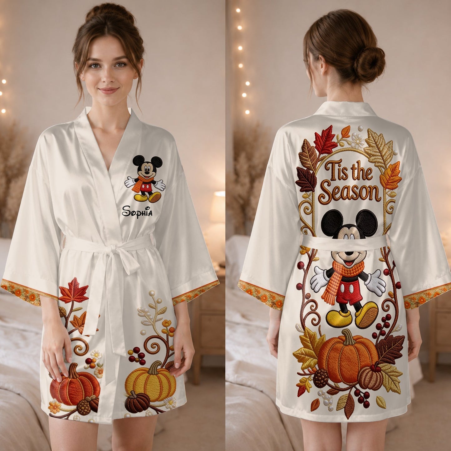 Til The Season - Personalized Mouse Satin Robe