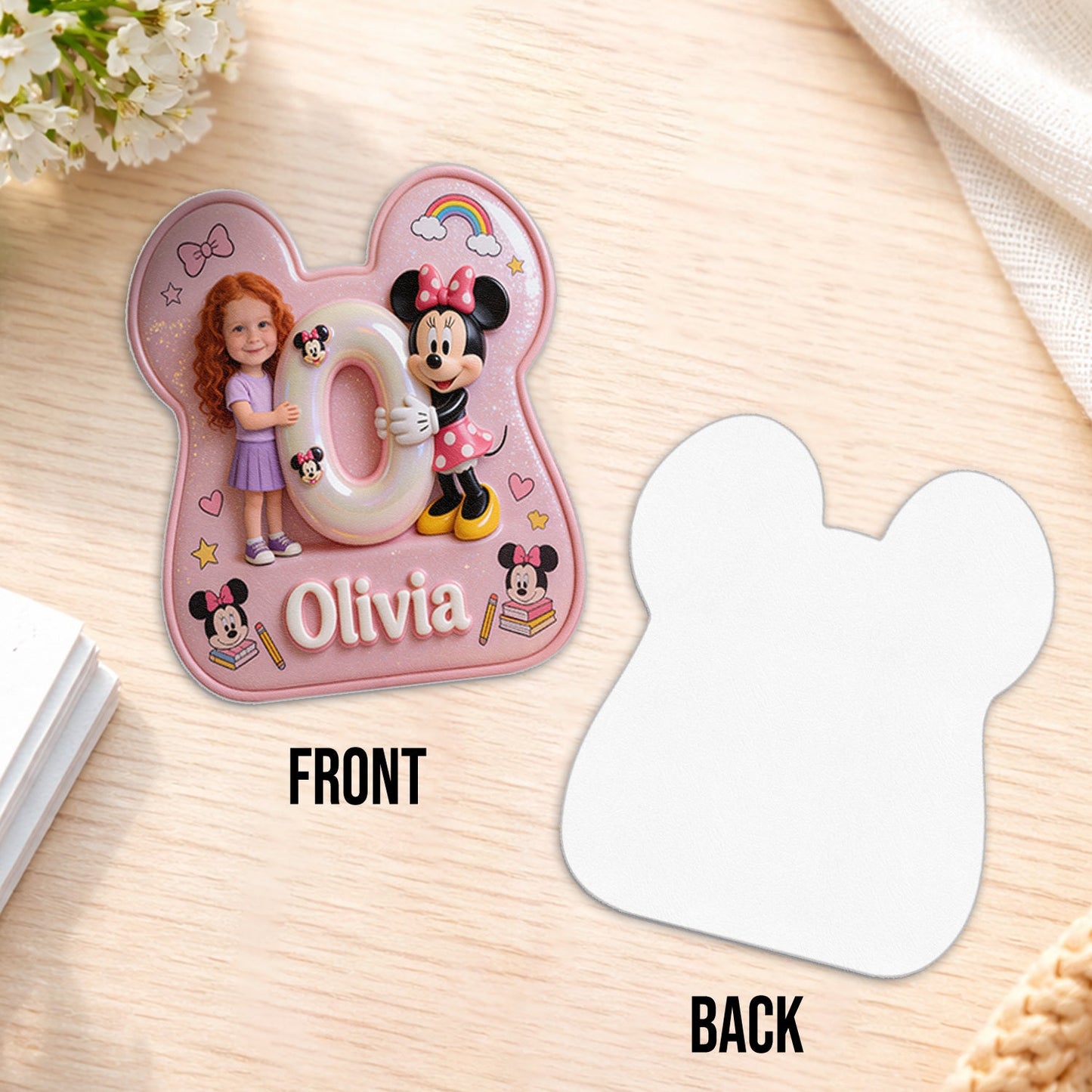 Custom Photo, Alphabet, Any Character - Personalized Kid Changeable Leather Patch Backpack