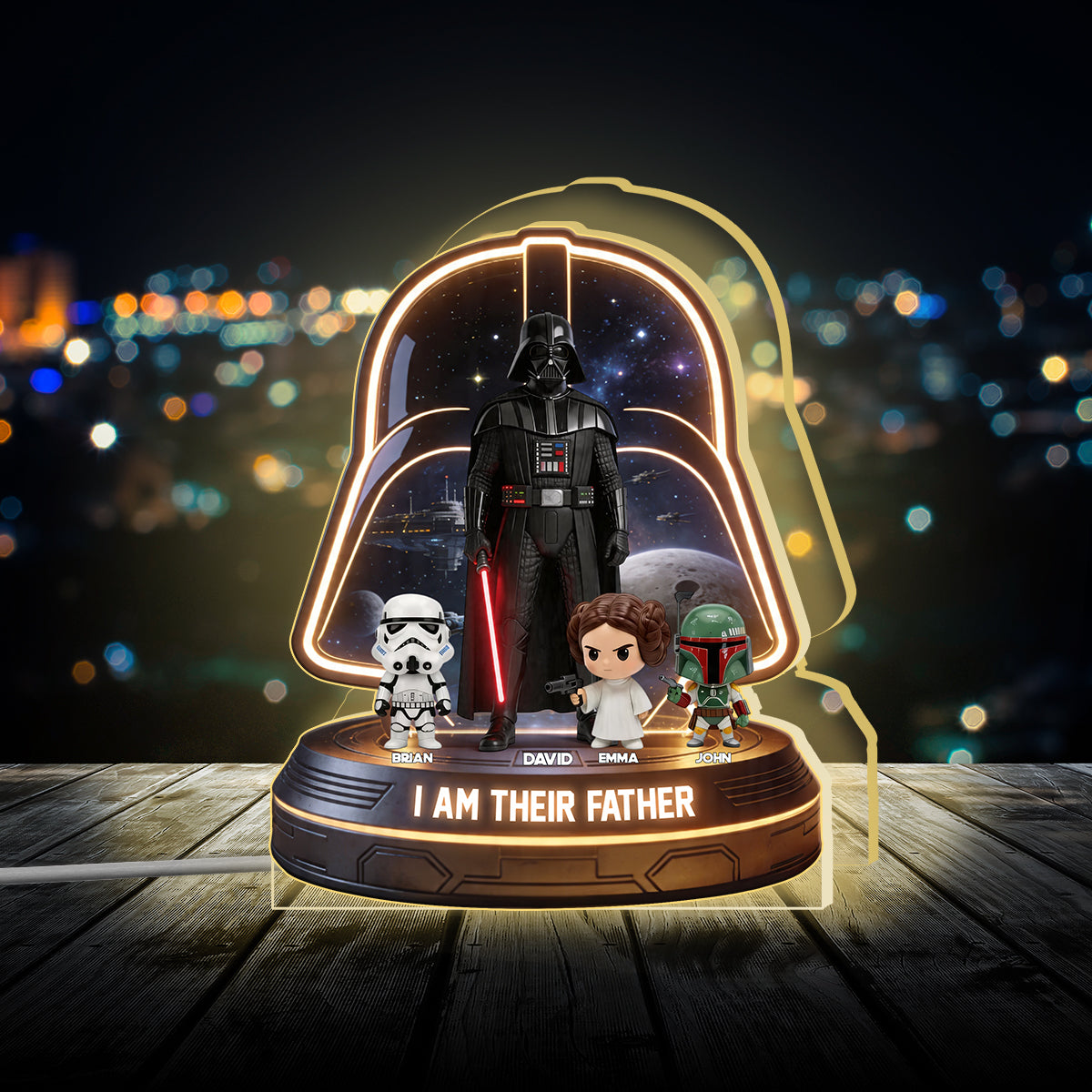 I Am Their Father - Personalized The Force Acrylic LED Night Light