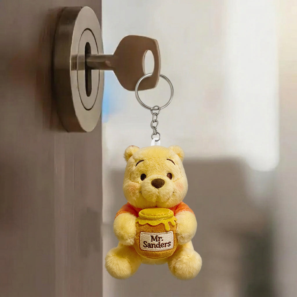 Honey Bear - Personalized Yellow Bear Plush Keychain