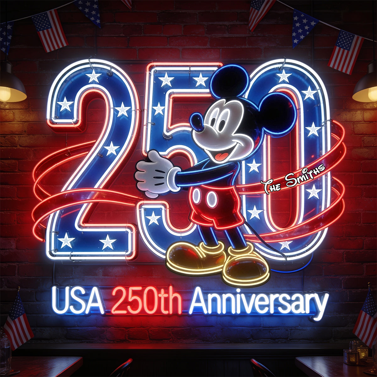 250th Anniversary - Personalized Mouse Neon LED Light Sign