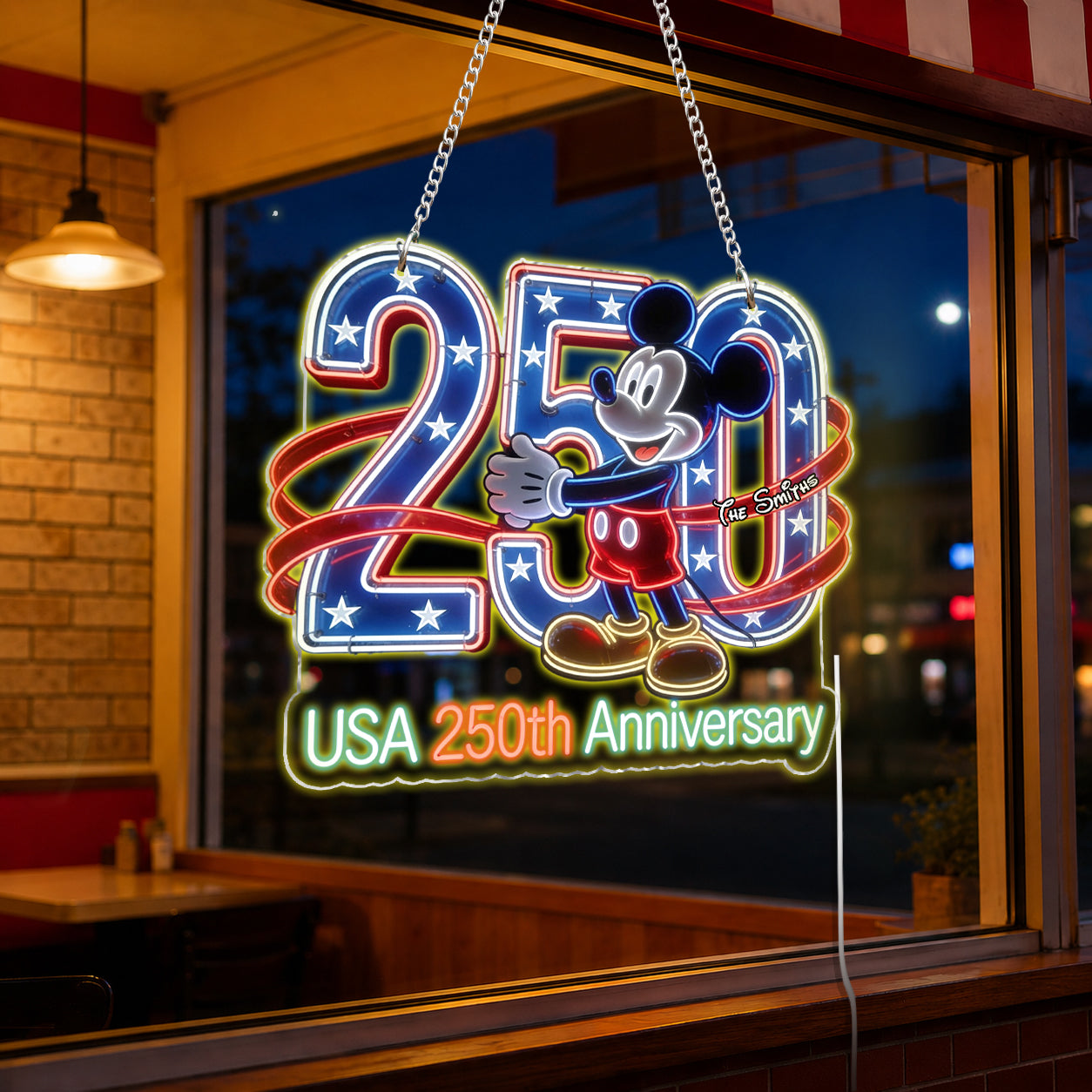 250th Anniversary - Personalized Mouse Neon LED Light Sign