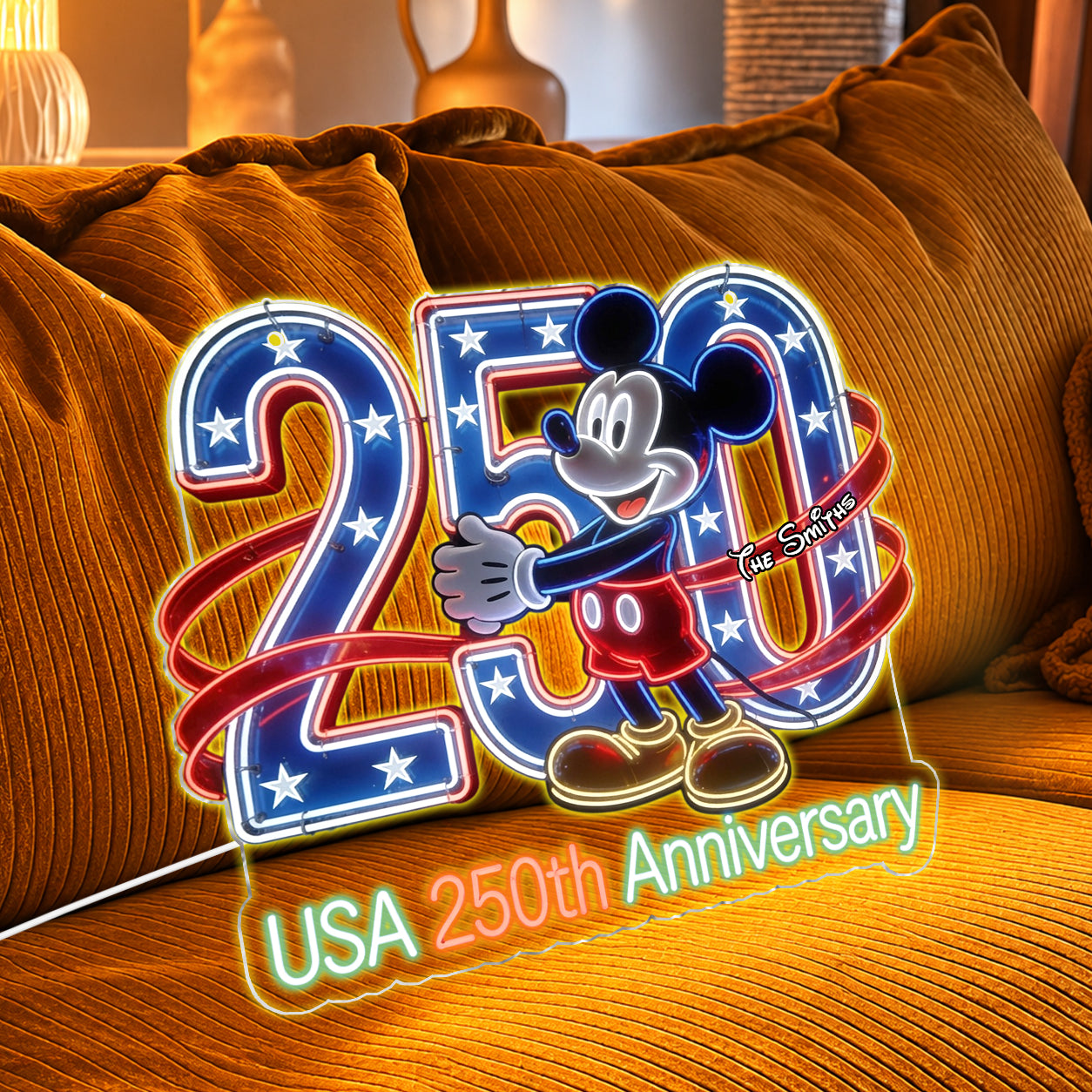 250th Anniversary - Personalized Mouse Neon LED Light Sign