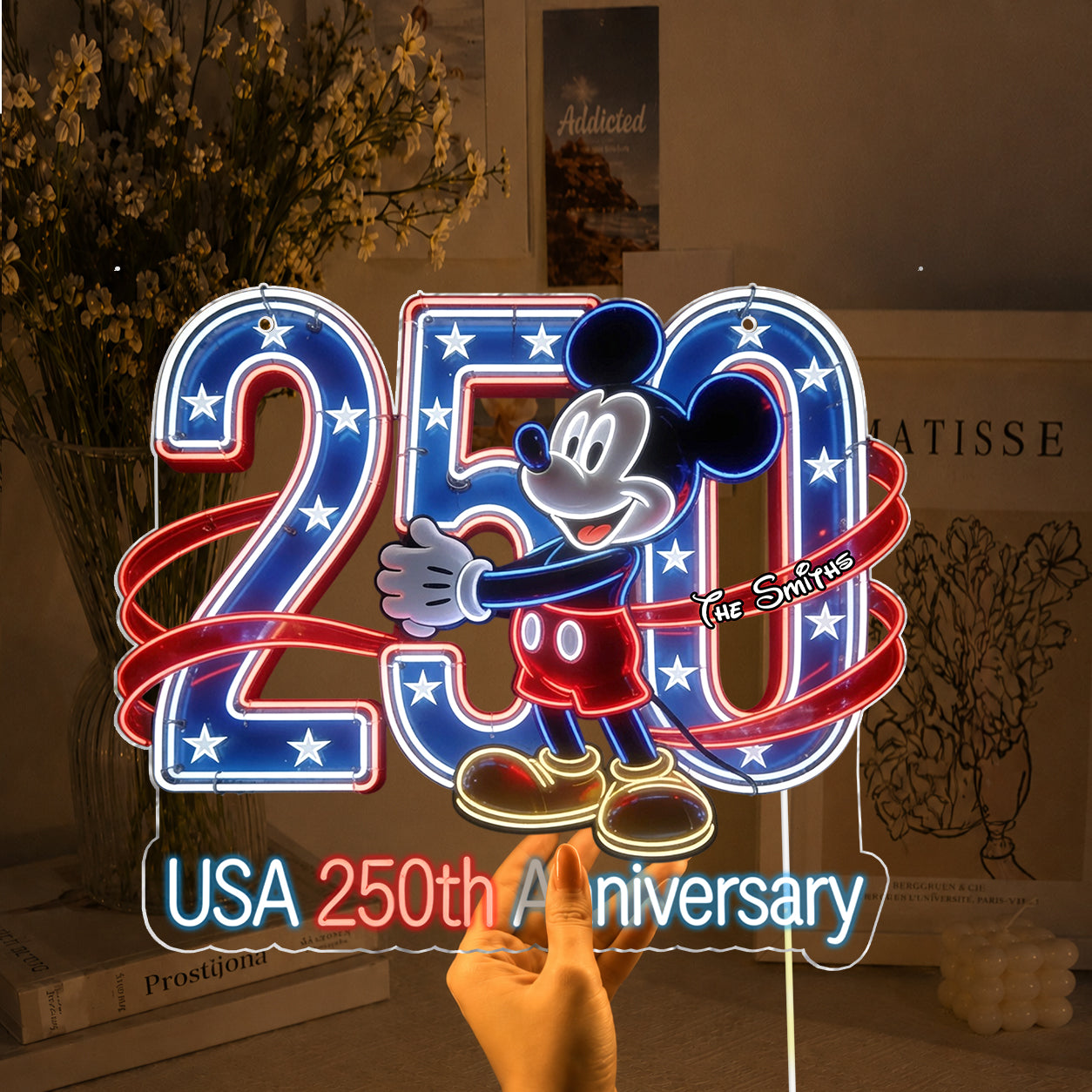 250th Anniversary - Personalized Mouse Neon LED Light Sign