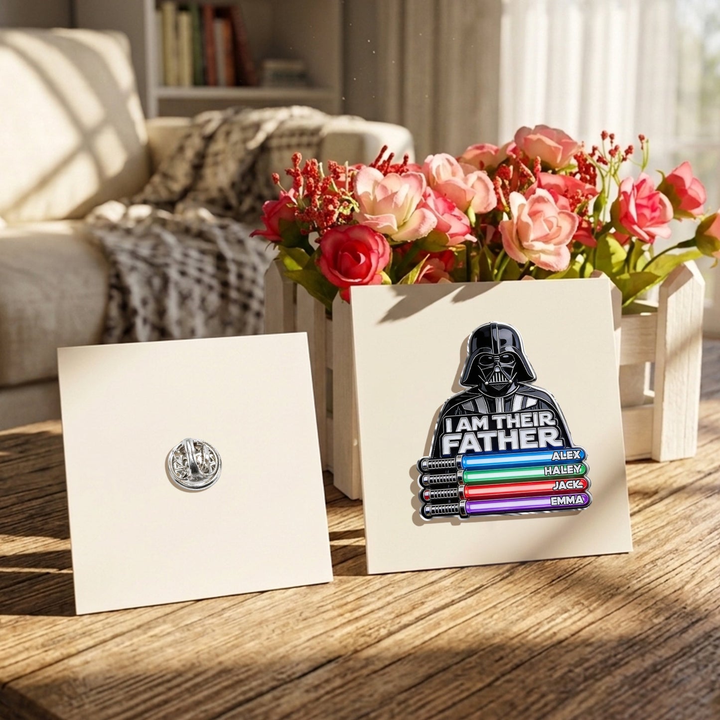I Am Their Father - Personalized The Force 3D Embossed Enamel Pin