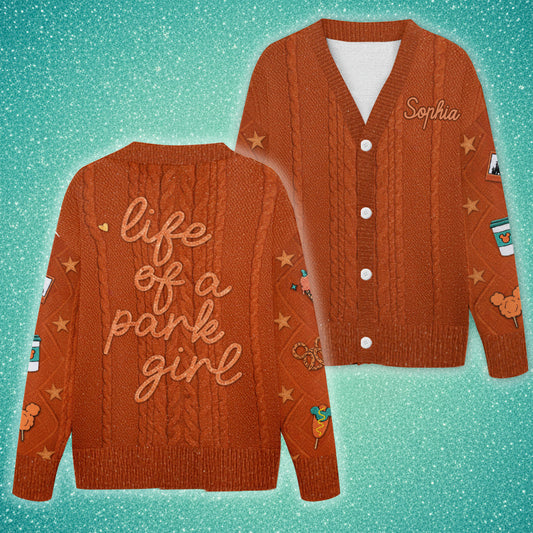 Life Of A Park Girl - Personalized Mouse Cardigan Sweater