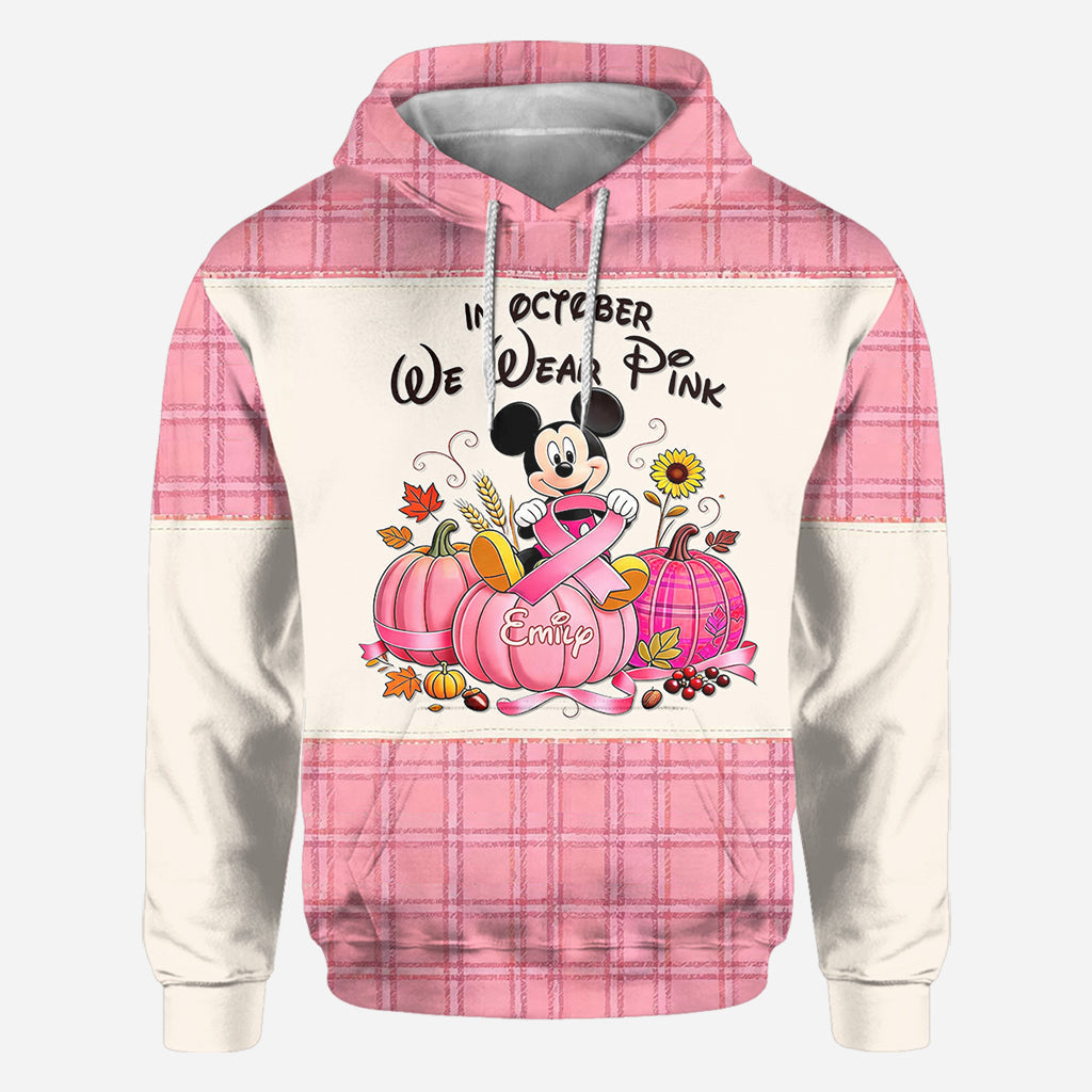 In October We Wear Pink - Personalized Breast Cancer Awareness All Over Shirt