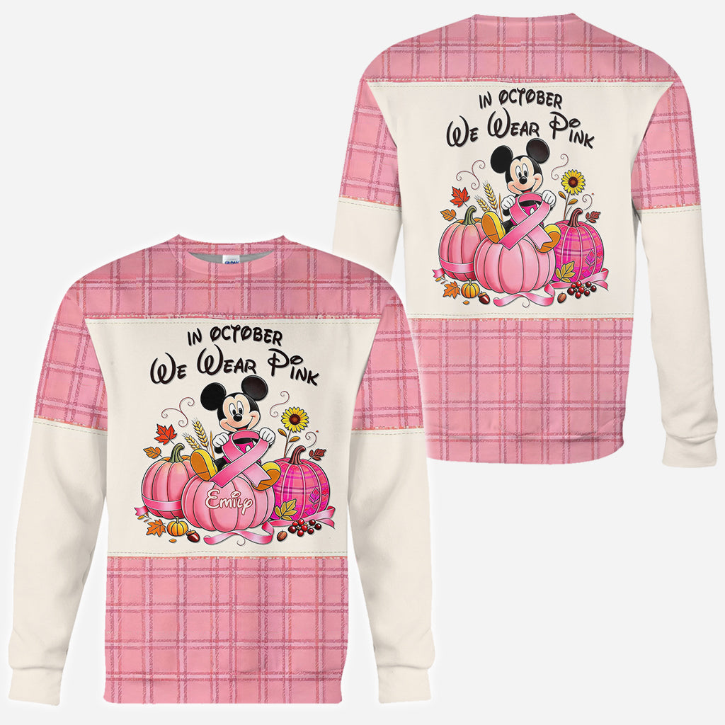In October We Wear Pink - Personalized Breast Cancer Awareness All Over Shirt