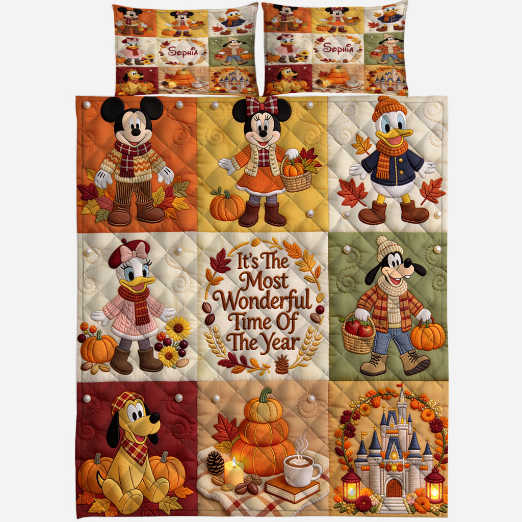 It's The Most Beautiful Of The Year - Personalized Mouse Quilt Set