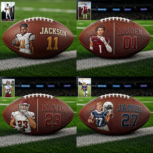 Any Photo Love Football - Personalized Football Multi-Sport Ball