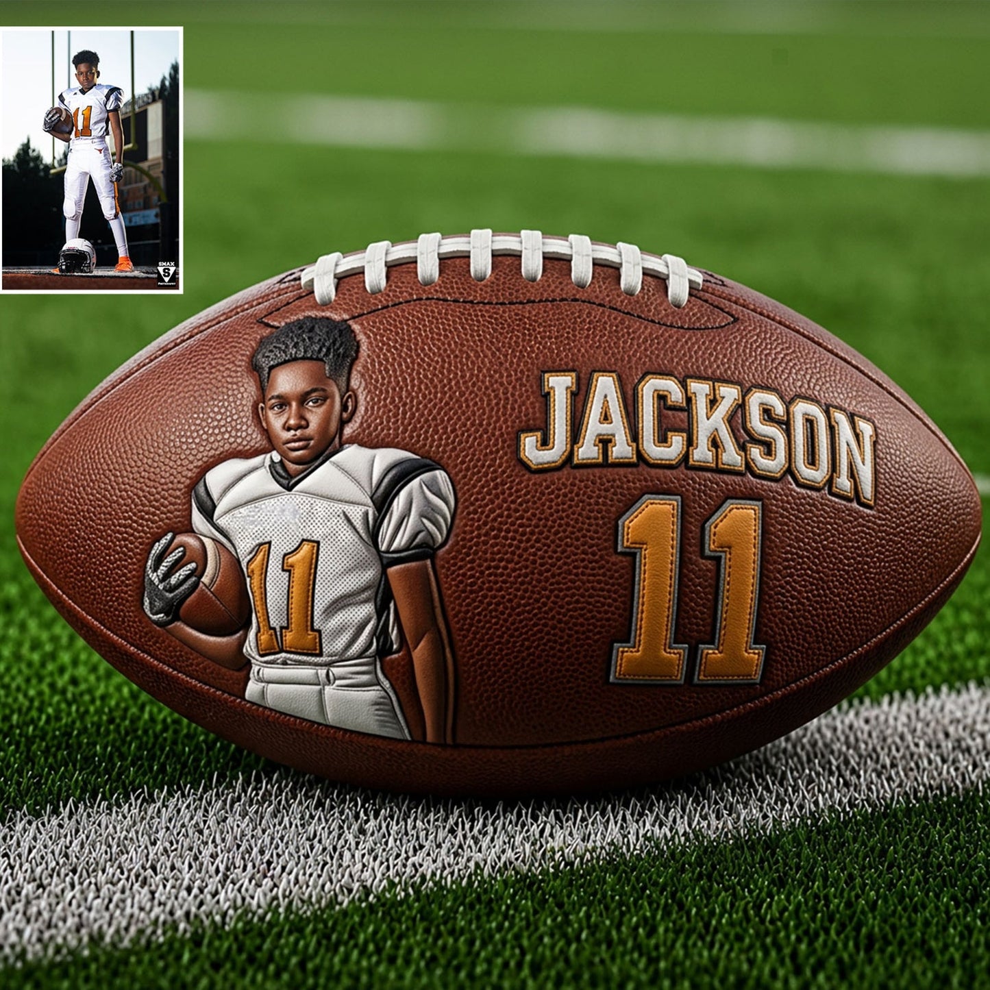 Any Photo Love Football - Personalized Football Multi-Sport Ball