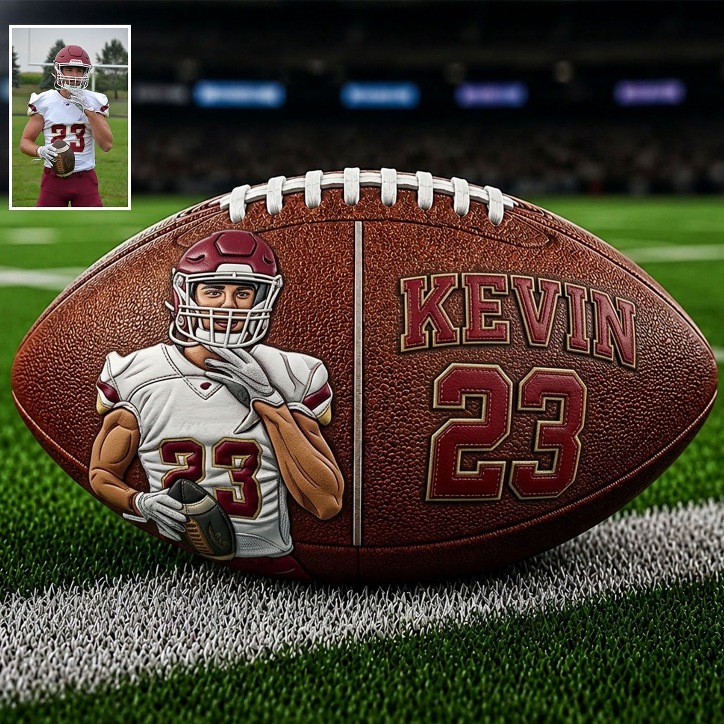 Any Photo Love Football - Personalized Football Multi-Sport Ball