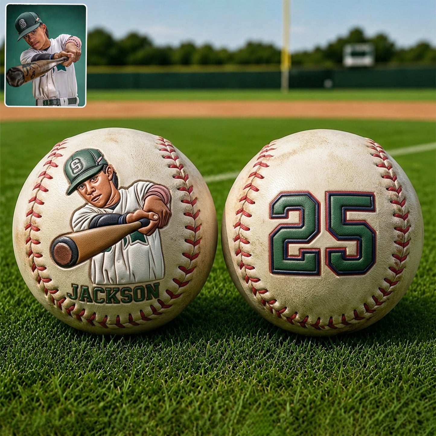 Any Photo Love Baseball - Personalized Baseball Multi-Sport Ball