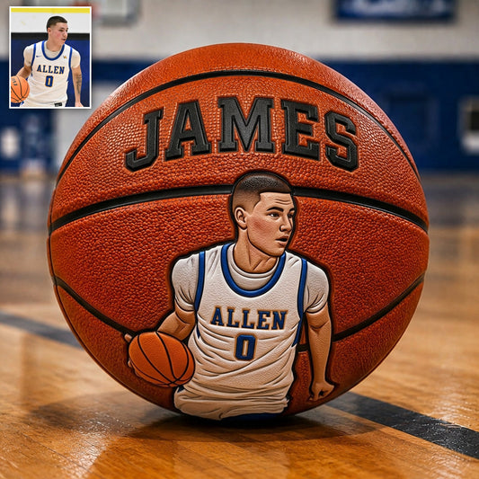 Any Photo Love Basketball - Personalized Basketball Multi-Sport Ball