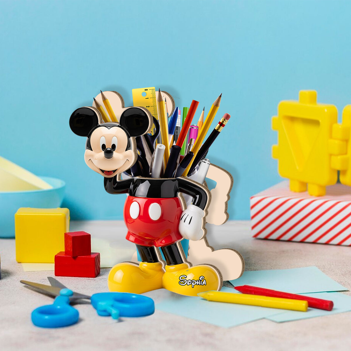 Cute Mouse - Personalized Mouse Wooden Pen Holder