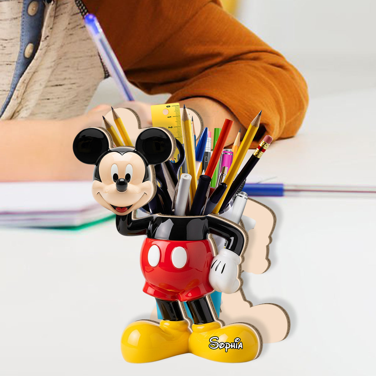 Cute Mouse - Personalized Mouse Wooden Pen Holder