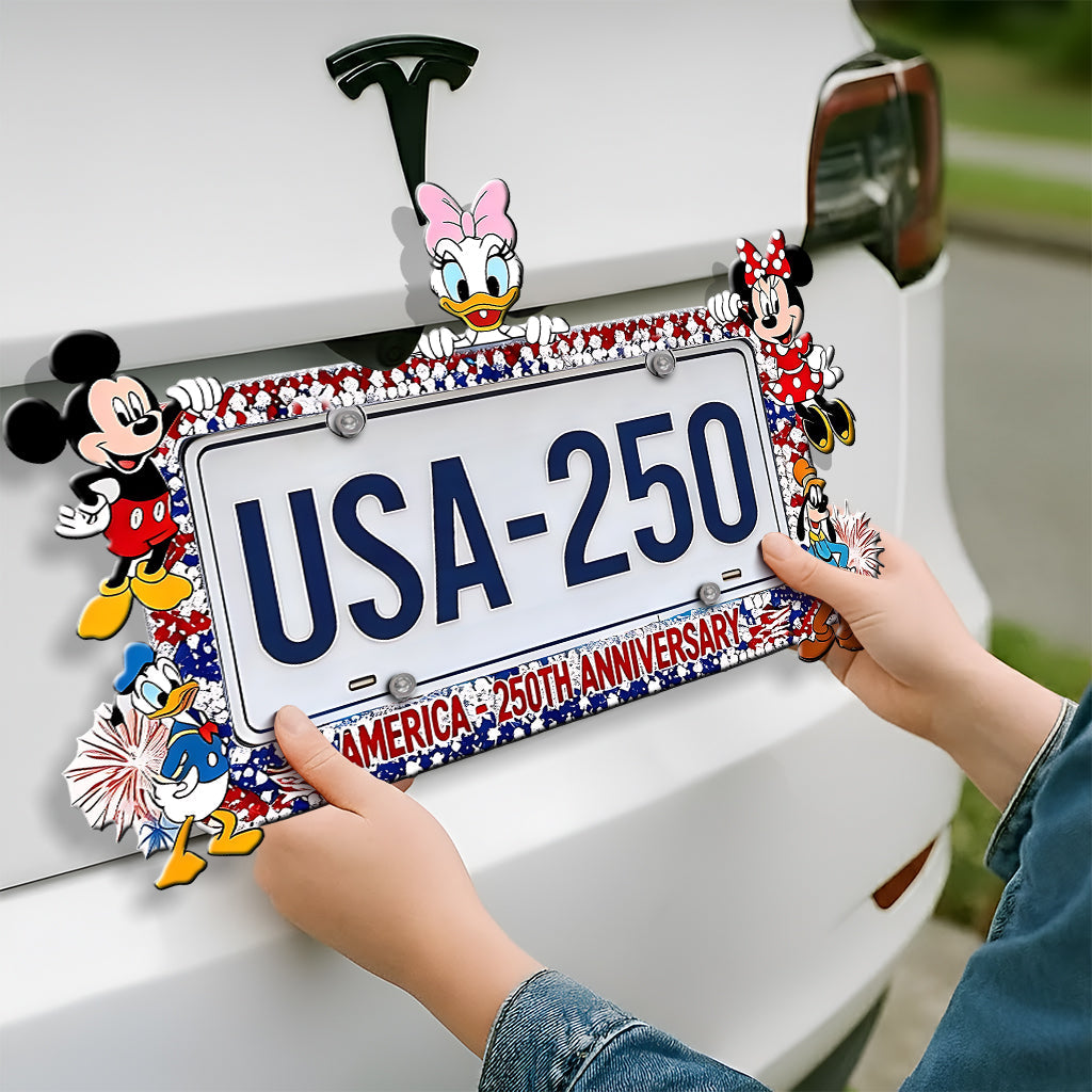Cartoon Characters, 250th Anniversary - Personalized Mouse License Plate Frames