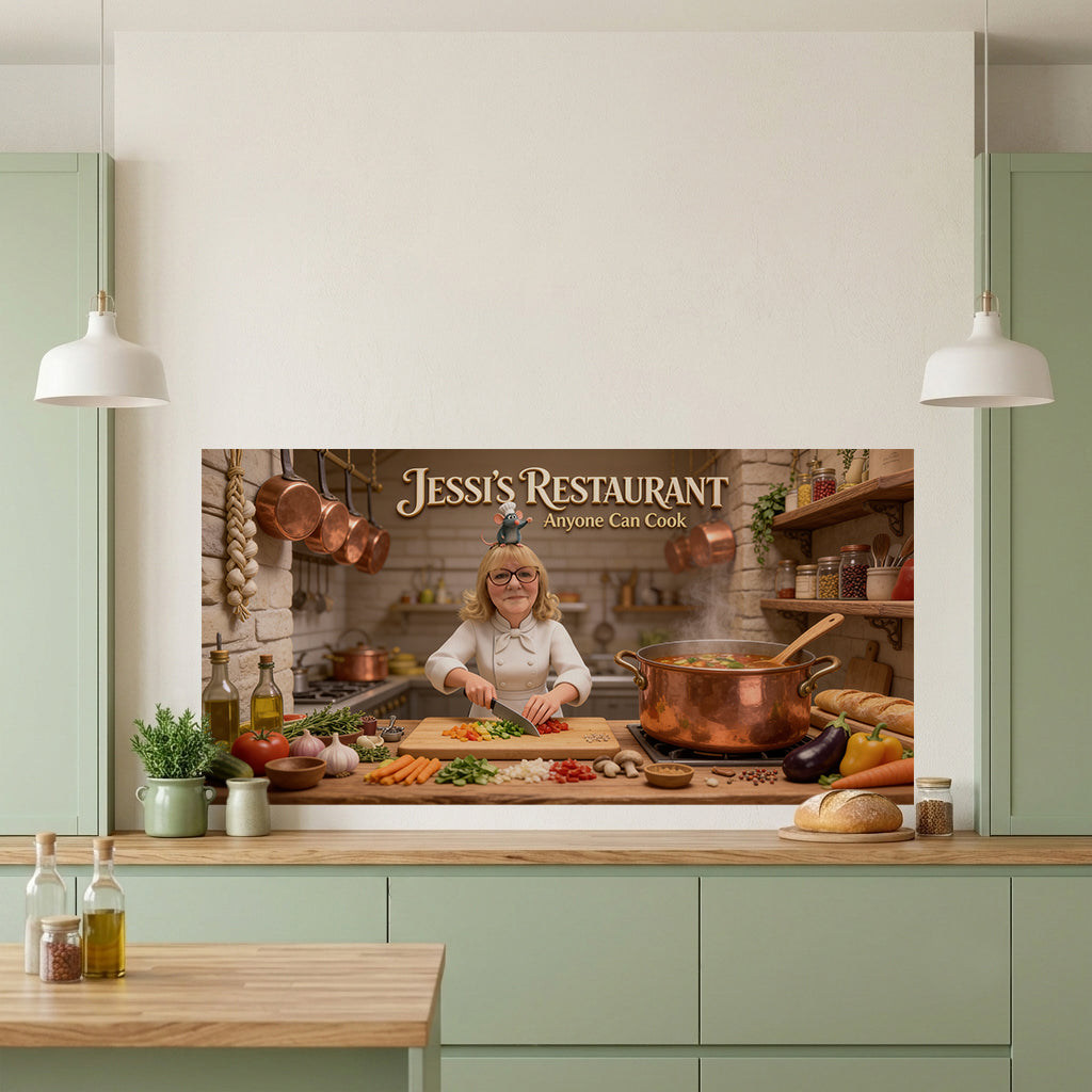 Funny Mouse Chef Oil-Proof Backsplash Decal - Personalized Cooking Wall Decal