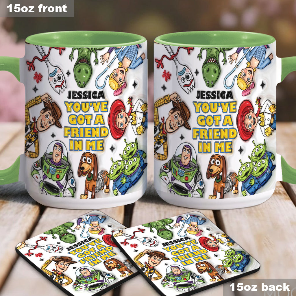 You've Got A Friend In Me - Personalized Toy Story Accent Mug & Coaster