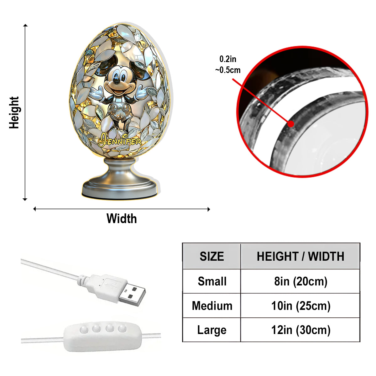 Blessing Home - Personalized Mouse Acrylic LED Night Light