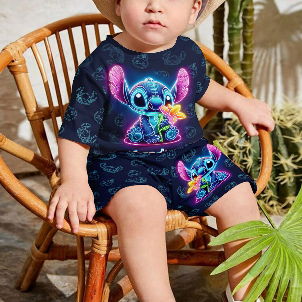 Neon Ohana - Personalized Ohana Kid T-shirt & Shorts