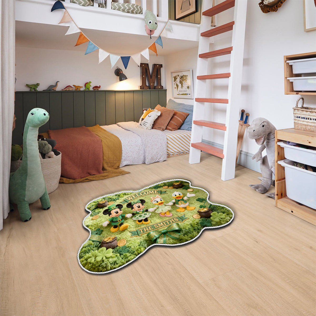 Lucky Magical Friends - Personalized Mouse Non-Slip Tufted Rug
