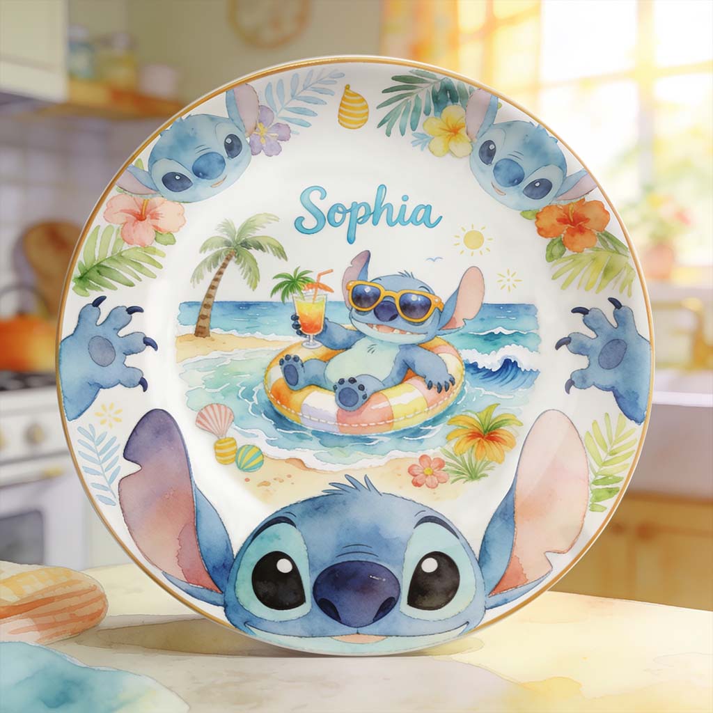 Ohand Means Family - Personalized Ohana Ceramic Round Plate