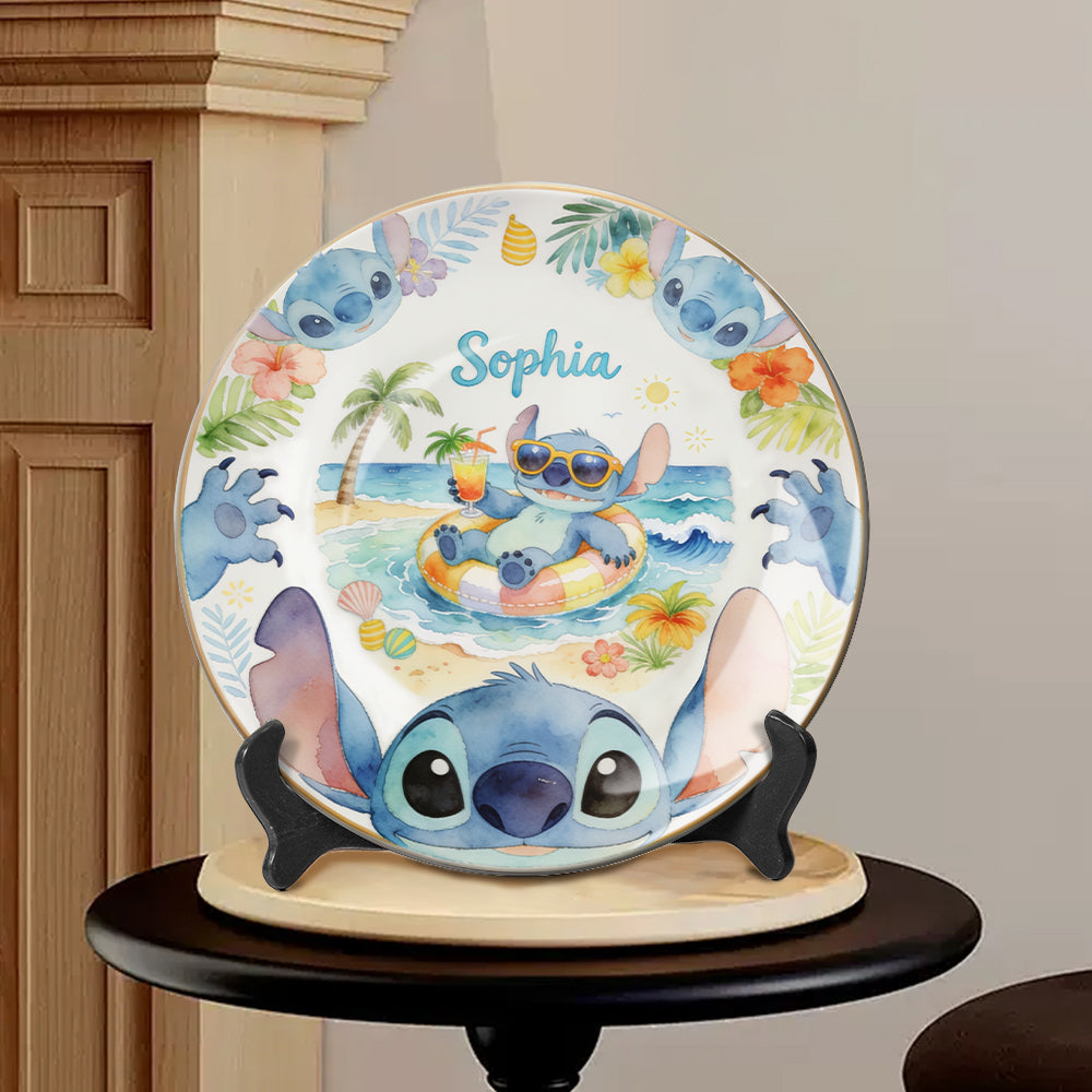 Ohand Means Family - Personalized Ohana Ceramic Round Plate