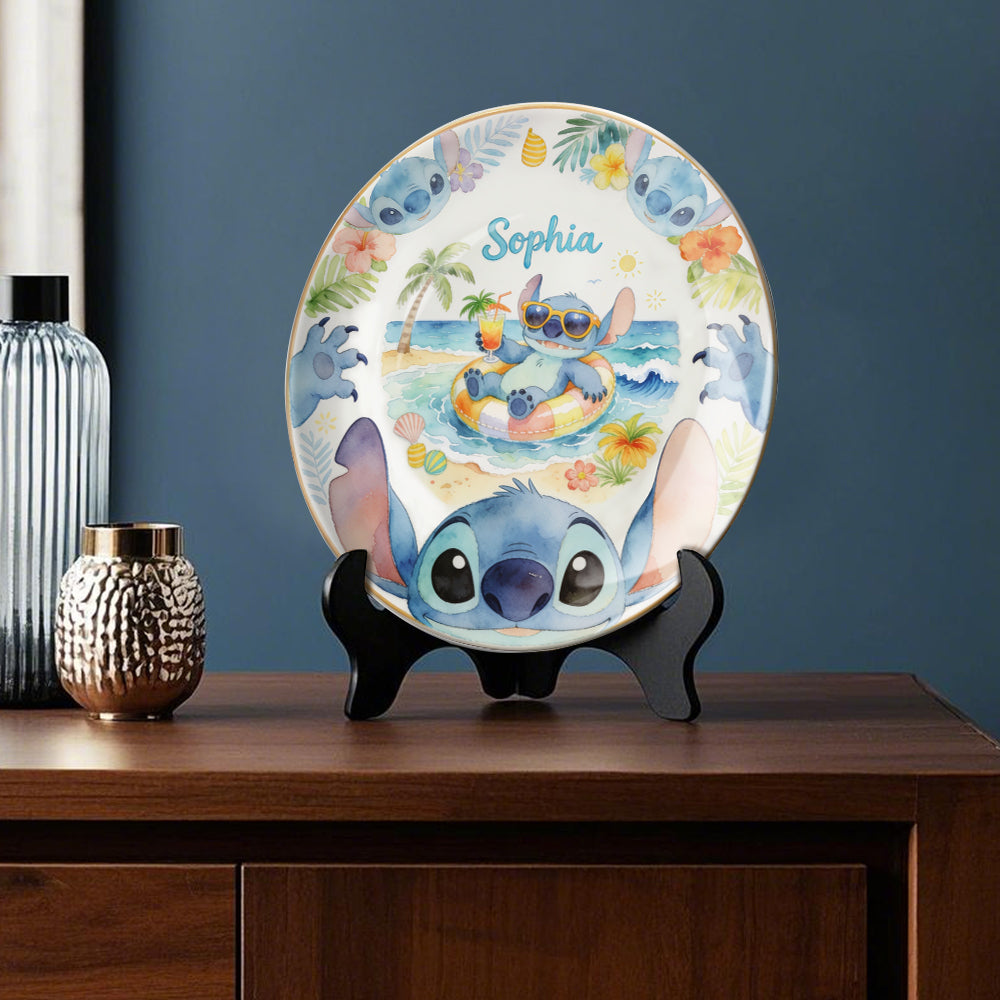 Ohand Means Family - Personalized Ohana Ceramic Round Plate
